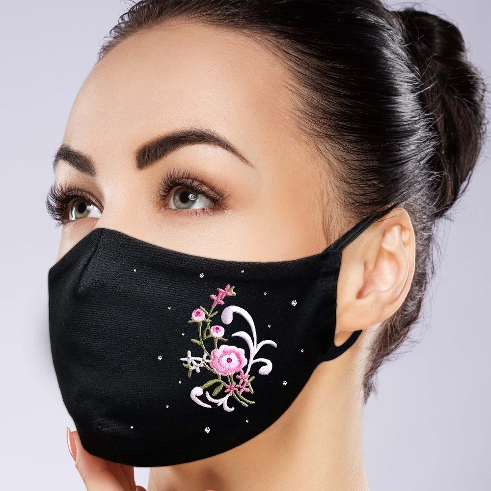 Flower Face Mask w/ filter pocket